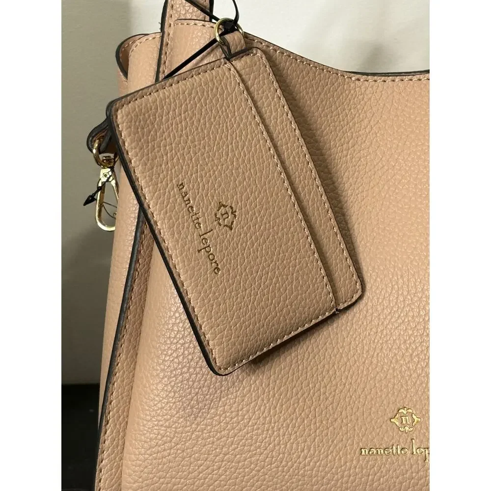 Nanette Lepore NWT Beckett Triple Section Satchel Handbag In Almond